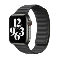 Кожаный ремешок для Apple Watch 38/40/41mm Leather Link Black